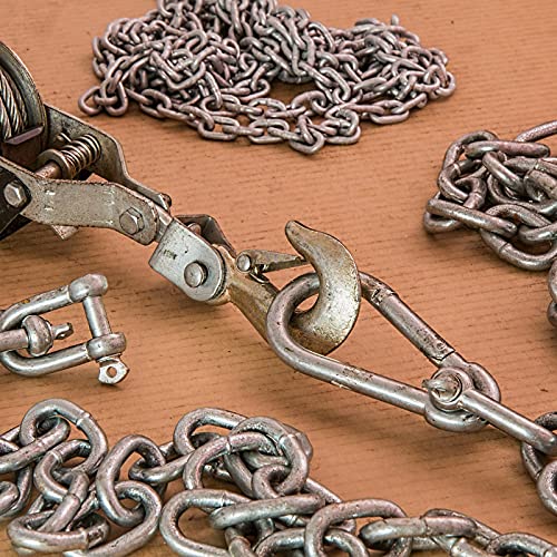 High-PQ 3/8'' Heavy Duty Forged Steel Clevis Slip Hook (Set of 4)  Safety Hook G70 Tow Chain Clevis Grab Hook with Latch Forged Grade for Trailer Truck Transport Tow Chain Hook - Image 5